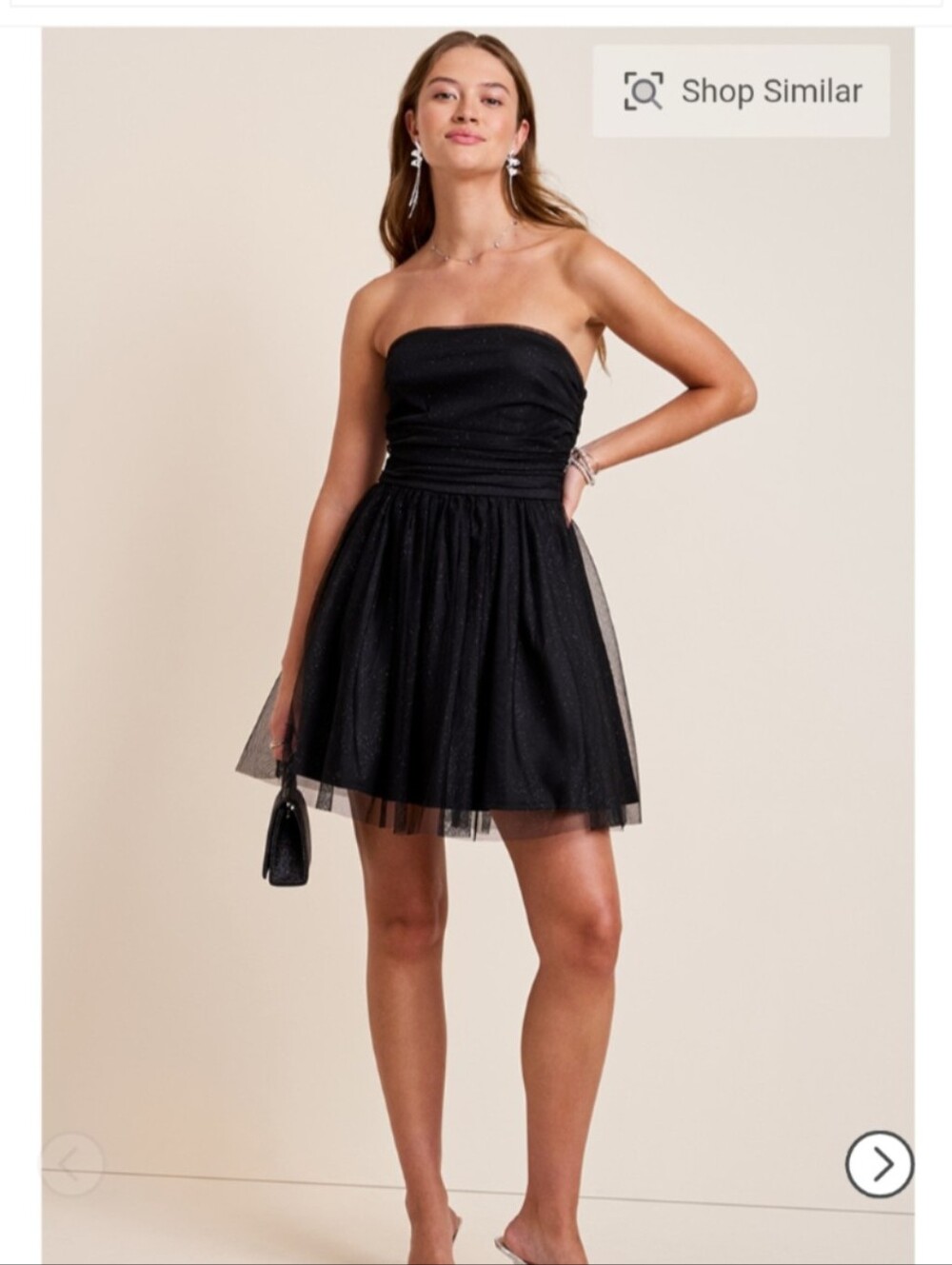 Francesca's Collections Black Sparkle Tulle Dress